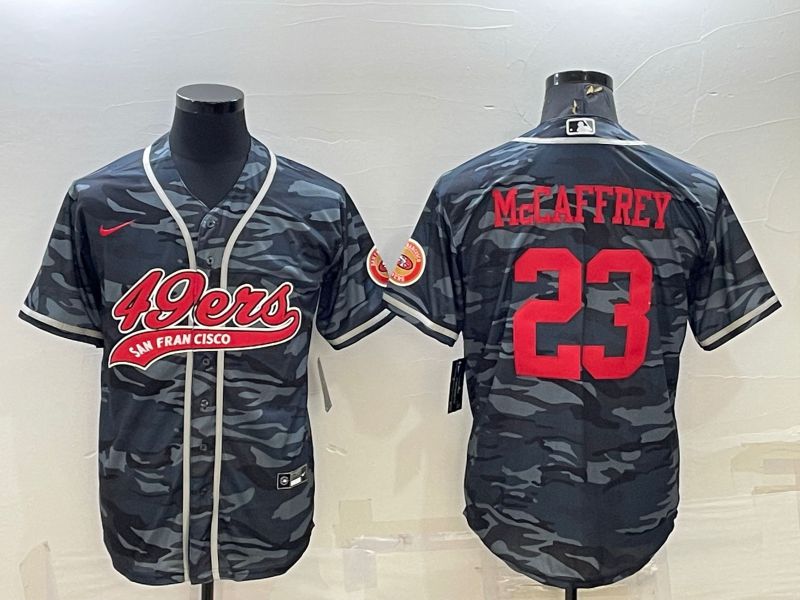 Men San Francisco 49ers #23 Mccaffrey Camo 2022 Nike Co branded NFL Jersey